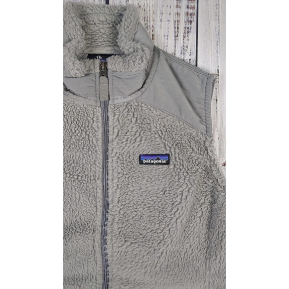 2014 Patagonia Worn Wear Womens Retro X Sherpa Deep Pile Vest Gray Size L - Picture 3 of 6